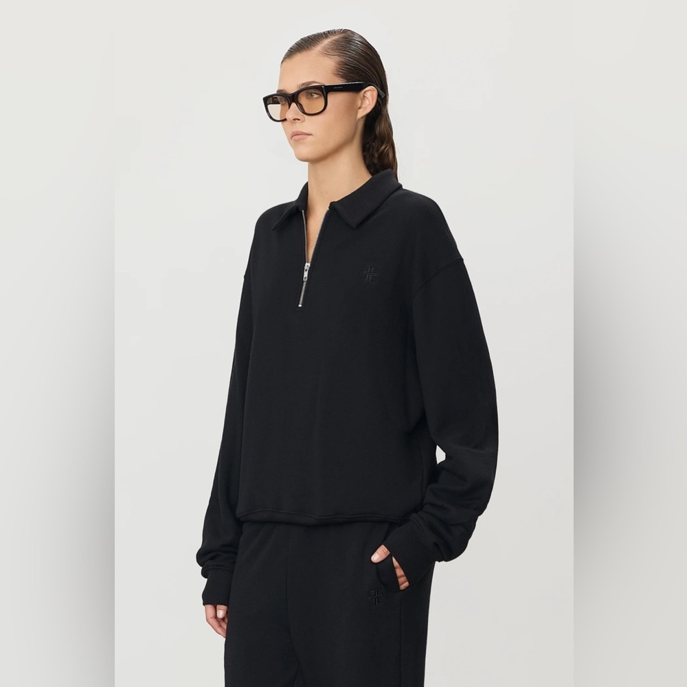 ETERNE Women's Black Quarter-Zip Pullover